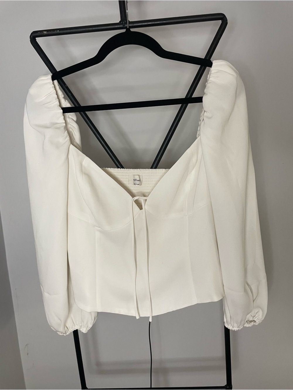 Wilfred Cream Square-Neck Puff Sleeve Blouse